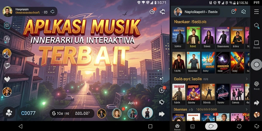 Screenshot C0077 menampilkan antarmuka permainan musik yang interaktif.
