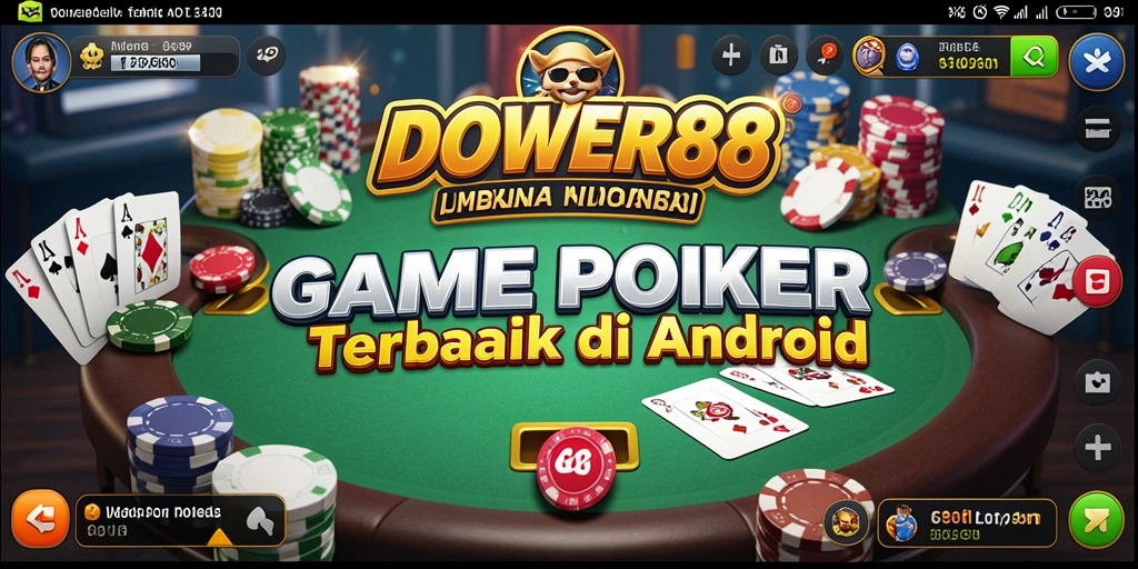 Tampilan gameplay Poker yang mengasyikkan di DOWER88.