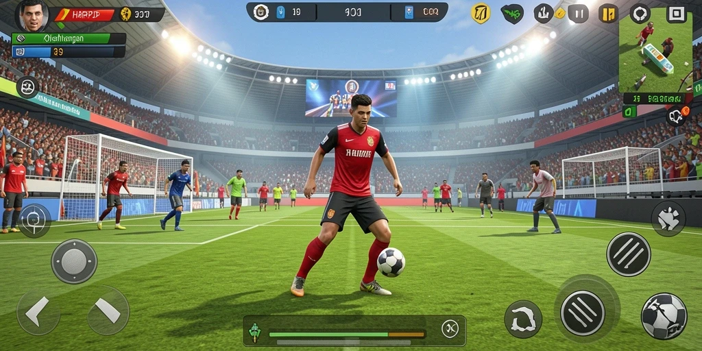 Tangkapan layar gameplay HARAPJP yang penuh aksi olahraga.