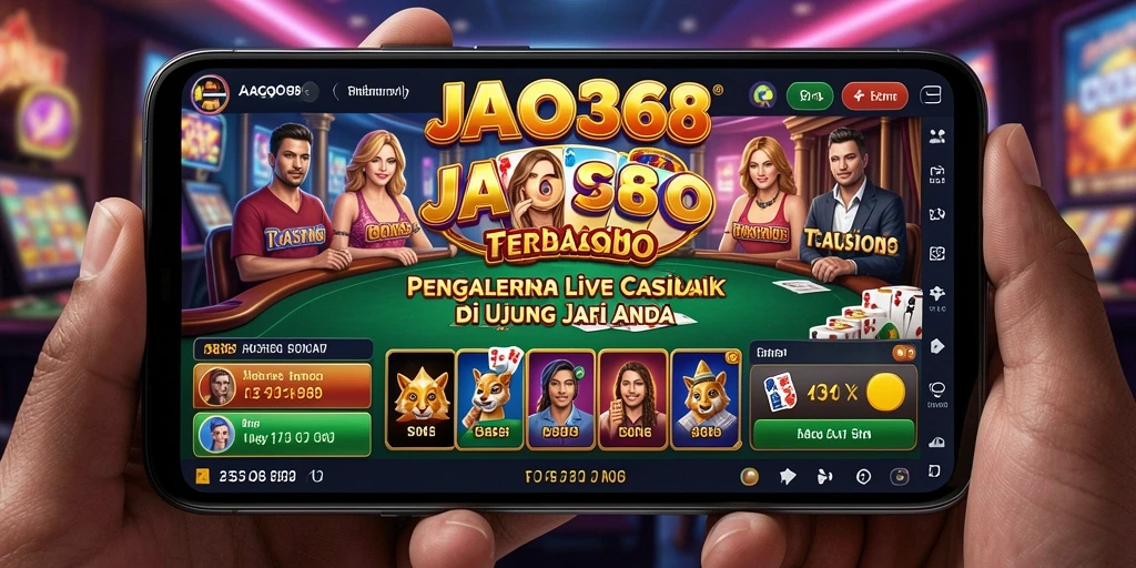 Screenshot JAGO368 menampilkan dealer dan permainan Live Casino yang menarik.