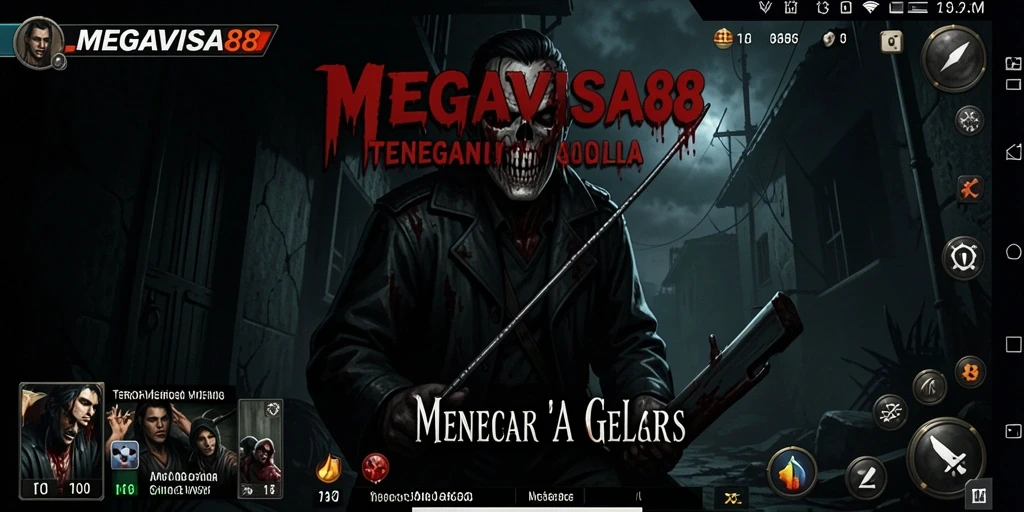 Tampilan mencekam dari gameplay MEGAVISA88 yang menampilkan makhluk menyeramkan.