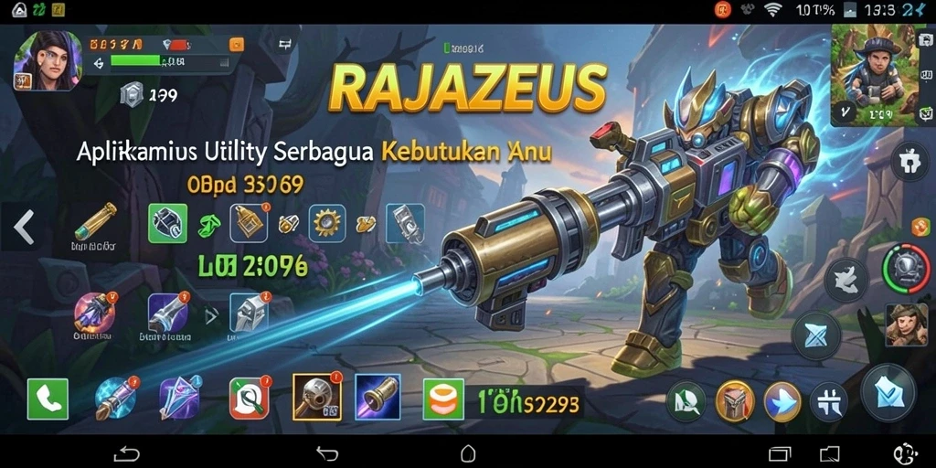 Tampilan antarmuka RAJAZEUS yang intuitif dan mudah digunakan.